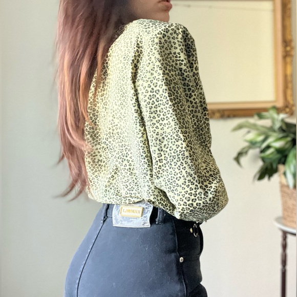 Vintage Impressions Leopard Print Blouse Sz L - Picture 4 of 5